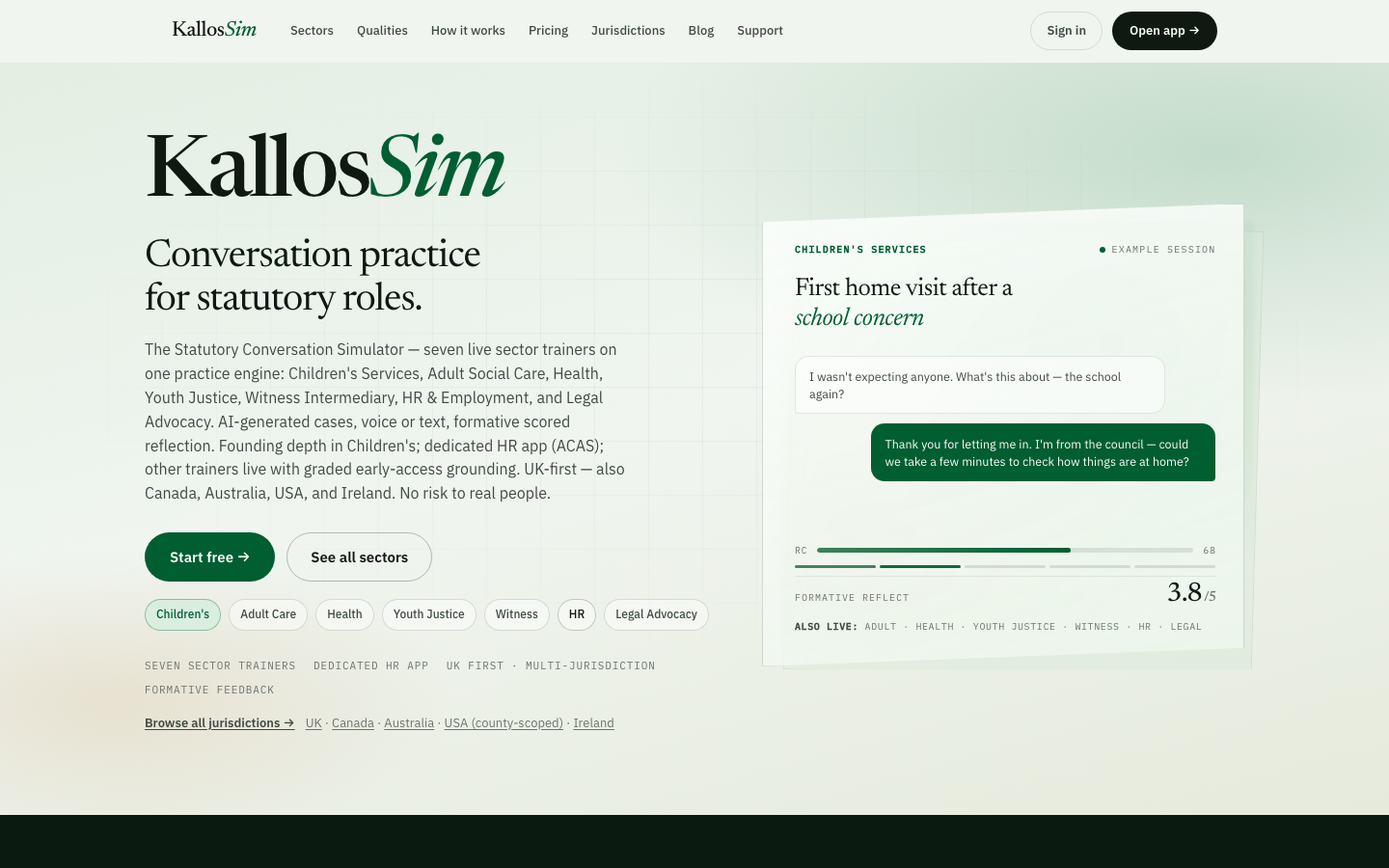 Kallossim product screenshot